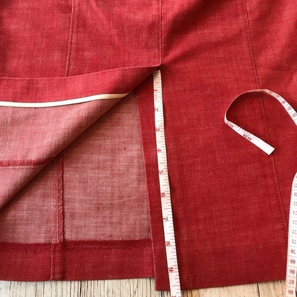 VTG J. Crew Pencil Skirt Guava Red with pockets Size 4 - Picture 7 of 8